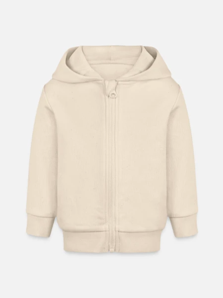 Veste à capuche bébé bio Stanley/Stella - écru doux - Devant