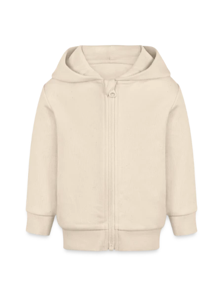 Baby Organic Zip-up Hoodie by Stanley/Stella - soft Ecru - Front