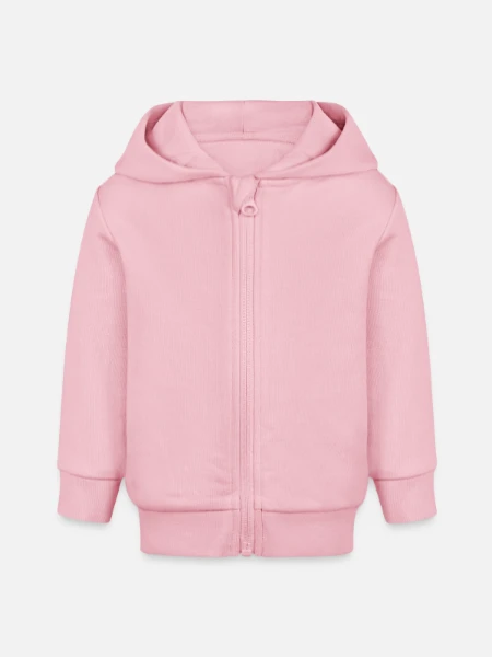 Veste à capuche bébé bio Stanley/Stella - rose pâle - Devant