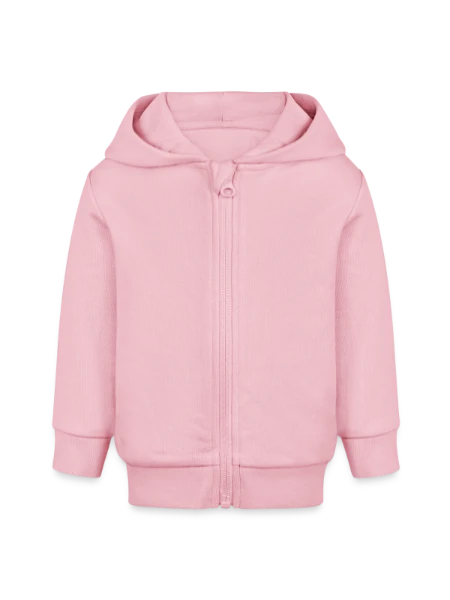 Baby Organic Zip-up Hoodie by Stanley/Stella - cotton pink - Front