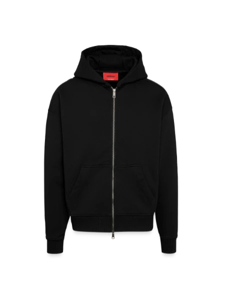 Zip Hoodie - made by SPREAD - SOLID BLACK - Vorne