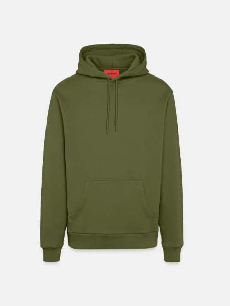 Felpa con cappuccio ecologica casual Made in UE - MOSS GREEN - Fronte