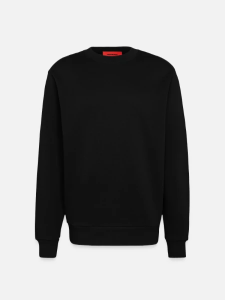 Sweatshirt - made by SPREAD  - SOLID BLACK - Front