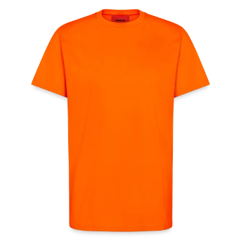 T-Shirt - made by SPREAD - SUNSET ORANGE - Front - Alina (178cm) & Michal (187cm)