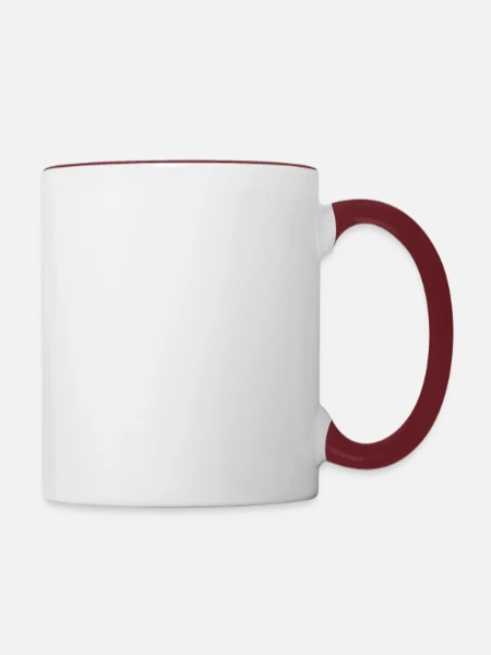 Mug contrasté - blanc/rouge marron - Droite