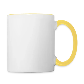 Mug contrasté - blanc/jaune - Droite