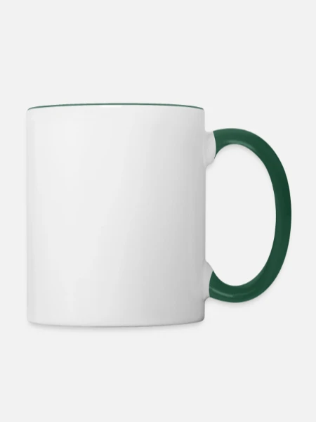Mug contrasté - blanc/vert foncé - Droite