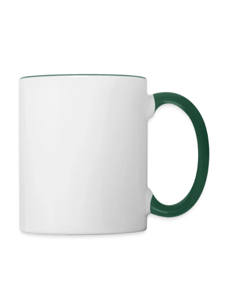 Tasse zweifarbig - Weiß/Dunkelgrün - Rechts