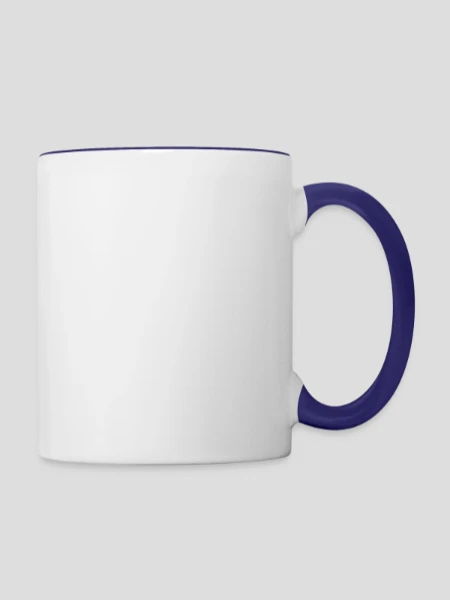 Tasse zweifarbig - Weiß/Kobaltblau - Rechts