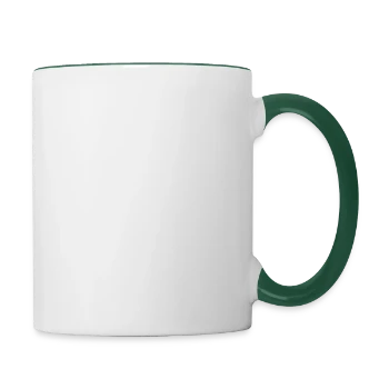 Mug contrasté - blanc/vert foncé