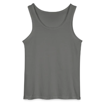 Gildan Men’s Tank Top - charcoal grey - Front - AI Model Male 185 dark (185cm)
