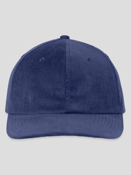 Bestickte Cord Cap - mittel Navy - Vorne