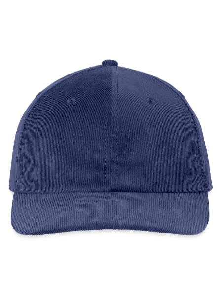 Casquette en velours côtelé personnalisable en broderie - marine moyen - Devant
