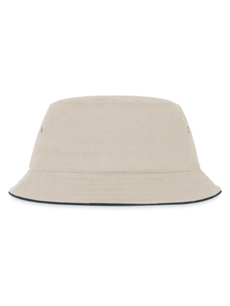 Kids’ Bucket Hat - ecru/navy - Front