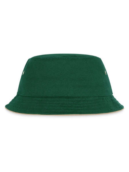 Kids’ Bucket Hat - dark green/beige - Back