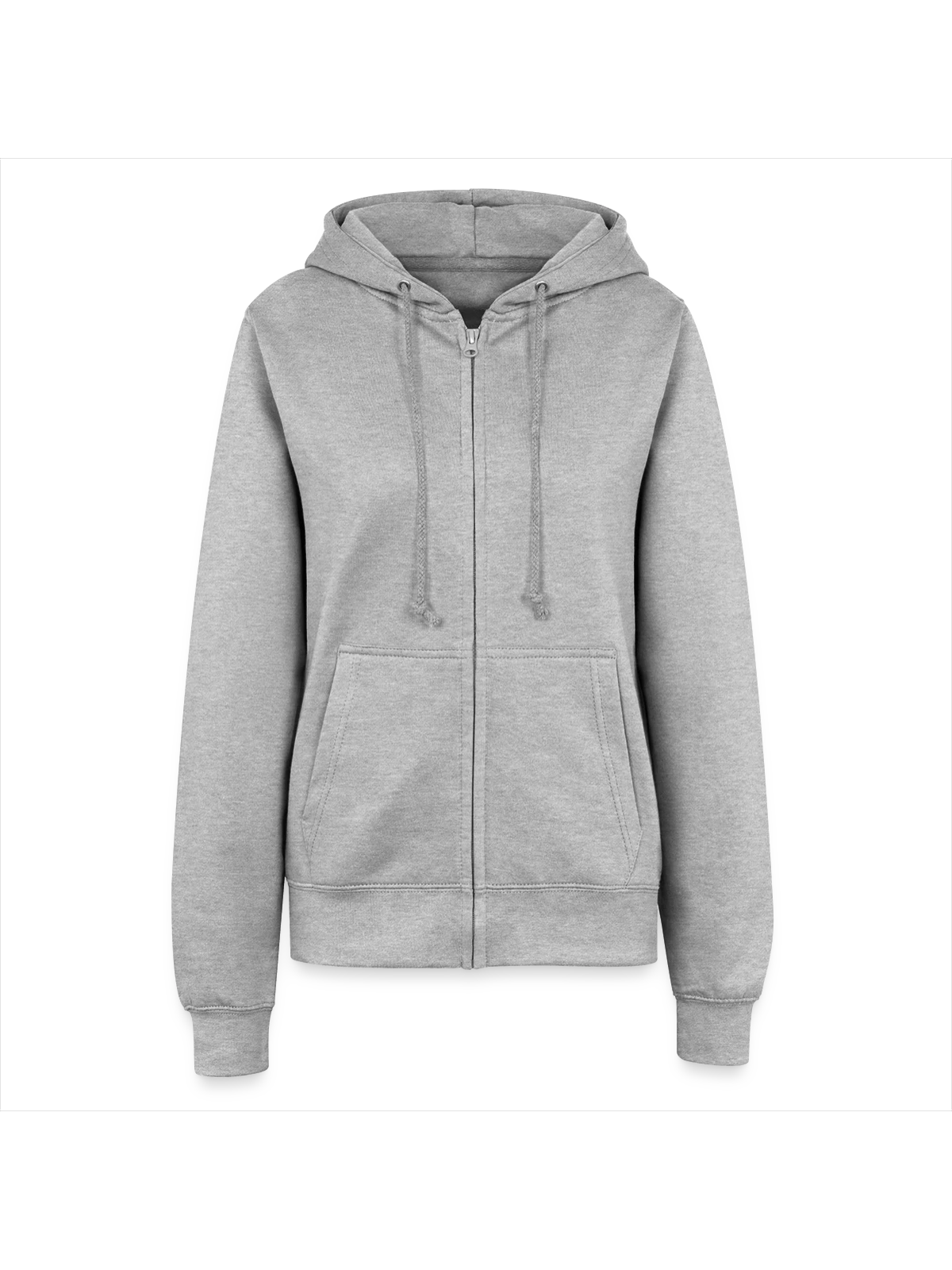 Frauen Kapuzenjacke - Grau meliert - Vorne