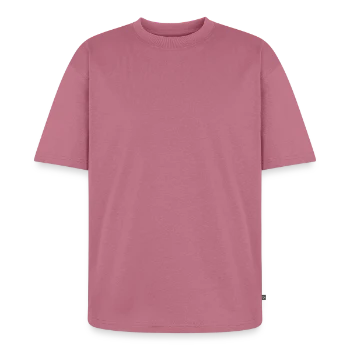 Unisex Premium Oversized Organic T-Shirt - mauve - Front - Thijin (182cm) & Selfina (174cm)