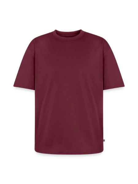 Unisex Premium Oversized Bio T-Shirt - Burgunderrot - Vorne
