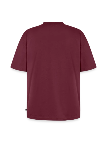 Unisex Premium Oversized Bio T-Shirt - Burgunderrot - Hinten