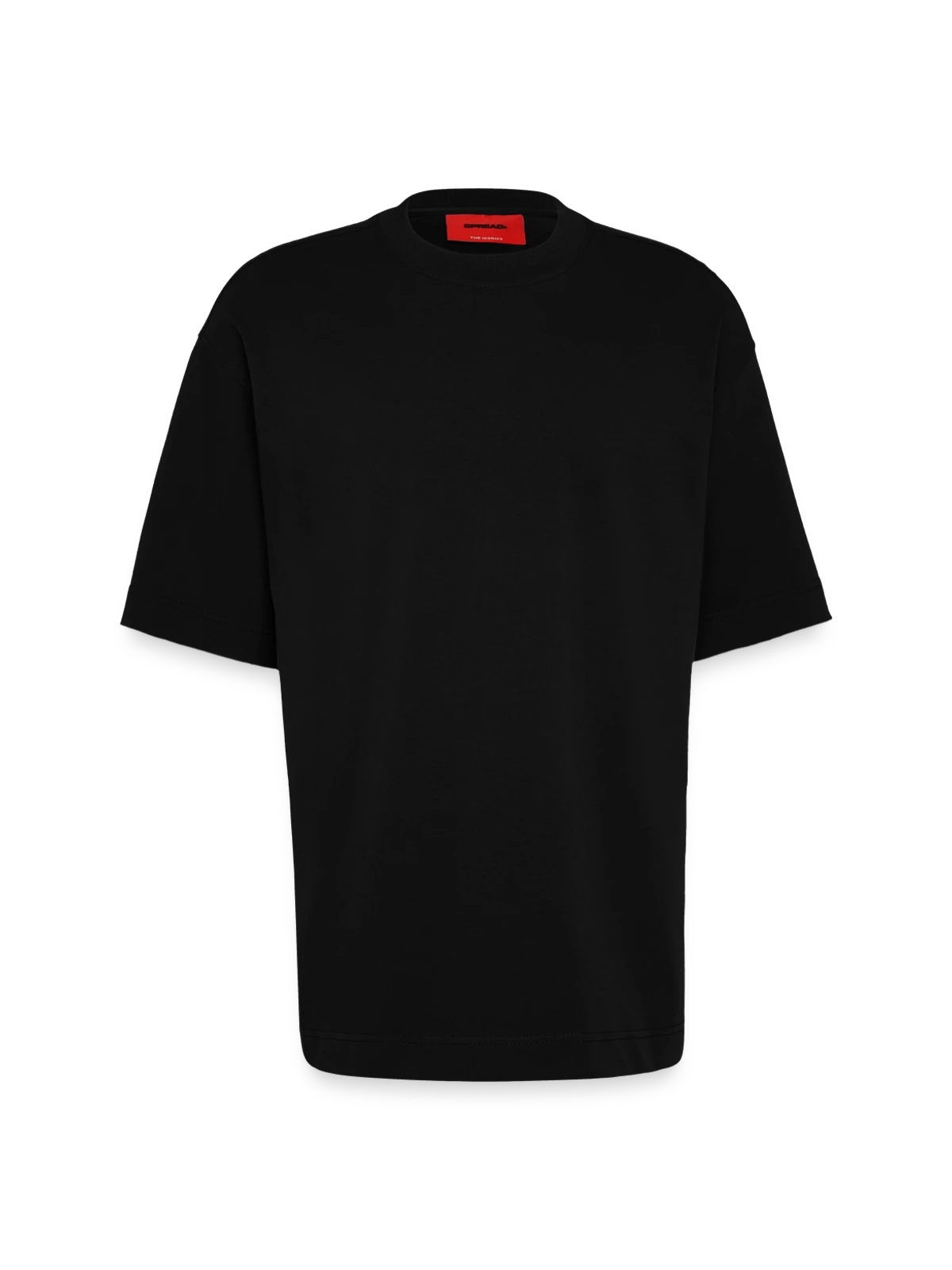 T-shirt bio épais oversize fabriqué en UE - SOLID BLACK - Devant