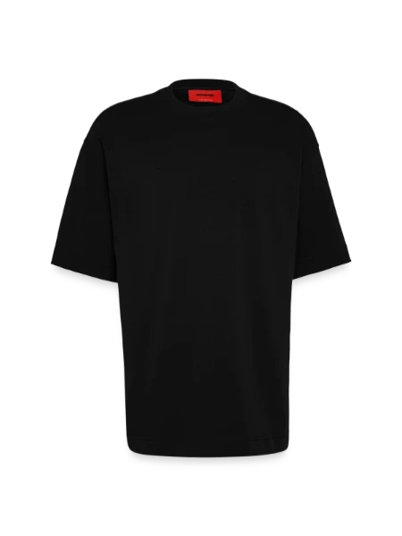 T-shirt bio épais oversize fabriqué en UE - SOLID BLACK - Devant