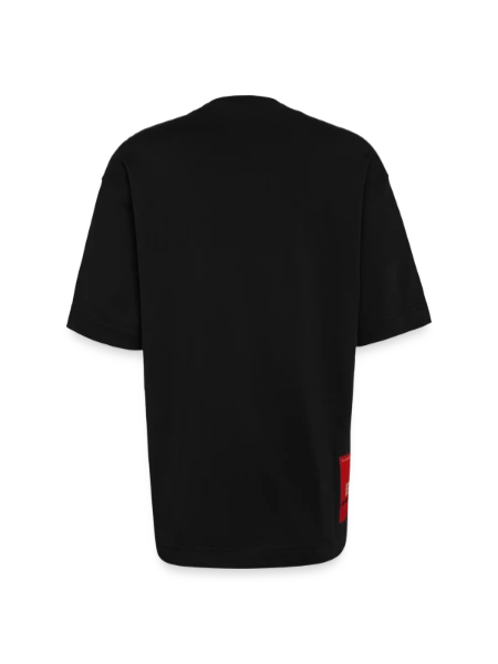 T-shirt bio épais oversize fabriqué en UE - SOLID BLACK - Dos