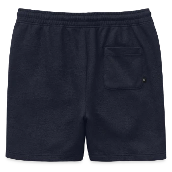 Mens' Premium Organic Sweatshorts - navy - Back - AI Model Male 178 light (178cm)