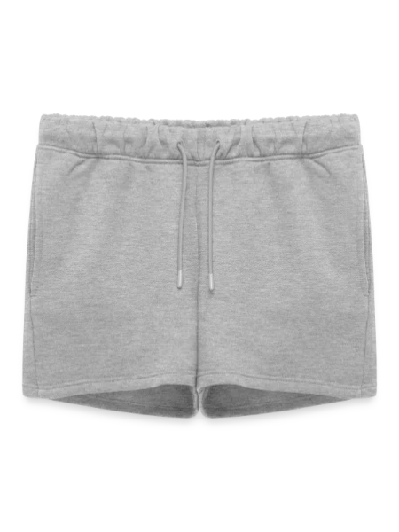 Frauen Premium Organic Sweatshorts - Grau meliert - Vorne