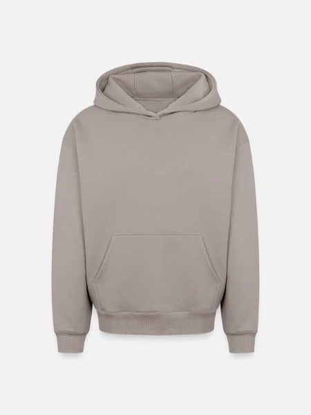 Oversized Heavyweight Unisex Hoodie - taupe - Front