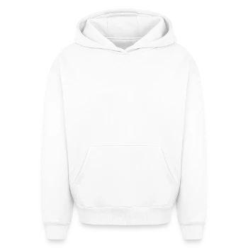 Oversized Heavyweight Unisex Hoodie - white - Front - AI Model Female 172 dark (172cm) & AI Model Male 185 light (185cm)