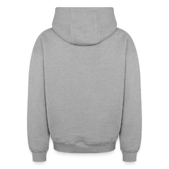 Oversized Heavyweight Unisex Hoodie - heather grey - Back - AI Model Male 185 light (185cm)
