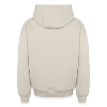 Oversized Heavyweight Unisex Hoodie - beige - Back - AI Model Male 185 light (185cm)