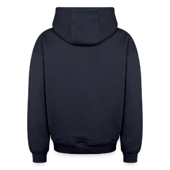 Oversized Heavyweight Unisex Hoodie - navy - Back - AI Model Male 185 light (185cm)