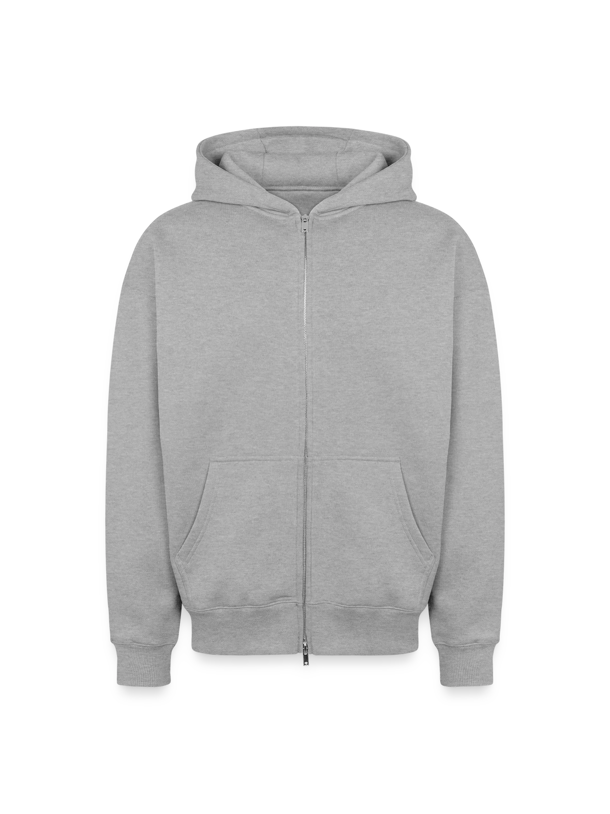 Oversized Heavyweight Unisex Zip Hoodie - heather grey - Front