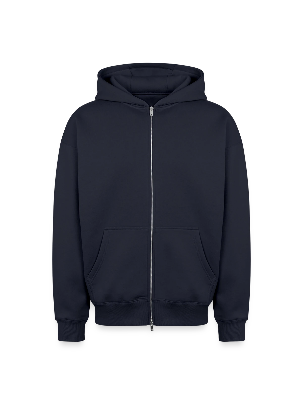 Oversized Heavyweight Unisex Zip Hoodie - navy - Front