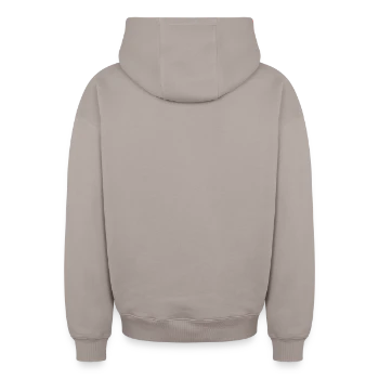 Oversized Heavyweight Unisex Zip Hoodie - taupe - Back - AI Model Male 178 light (178cm)
