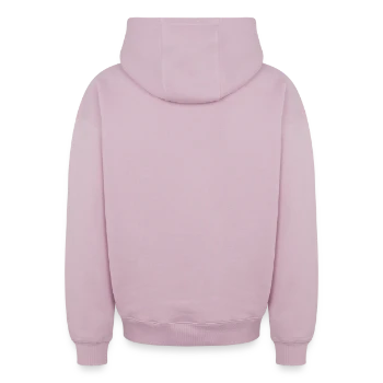 Sweat à capuche unisexe zippé oversize épais SPREAD - rose poudré - Dos - AI Model Male 178 light (178cm)