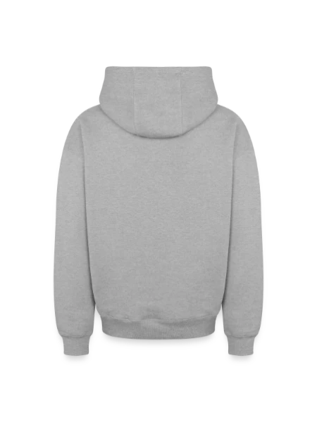 Oversized Heavyweight Unisex Zip Hoodie - heather grey - Back