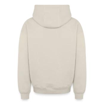 Oversized Heavyweight Unisex Zip Hoodie - beige - Back - AI Model Male 178 light (178cm)