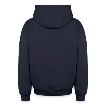 Oversized Heavyweight Unisex Zip Hoodie - navy - Back - AI Model Male 185 dark (185cm)