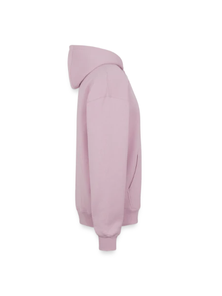 Sweat à capuche unisexe zippé oversize épais SPREAD - rose poudré - Droite