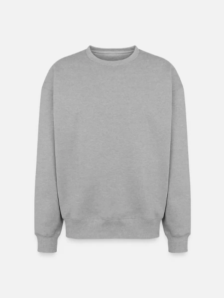 Oversized Heavyweight Unisex Sweatshirt - Grau meliert - Vorne
