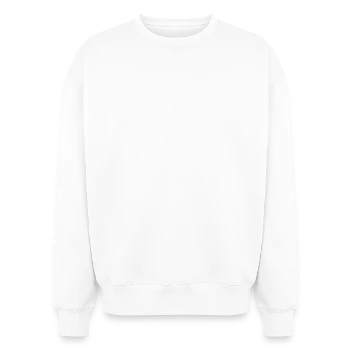Oversized Heavyweight Unisex Sweatshirt - Weiß - Vorne - AI Model Female 172 dark (172cm) & AI Model Male 178 light (178cm)