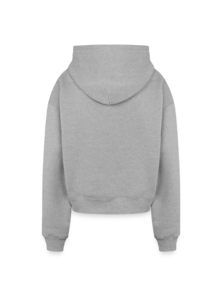 Cropped Oversized Heavyweight Women's Hoodie - heather grey - Back