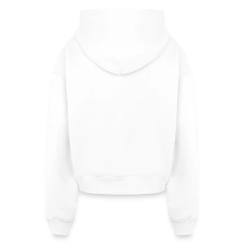Cropped Oversized Heavyweight Women's Hoodie - white - Back - AI Model Female 172 light (172cm)