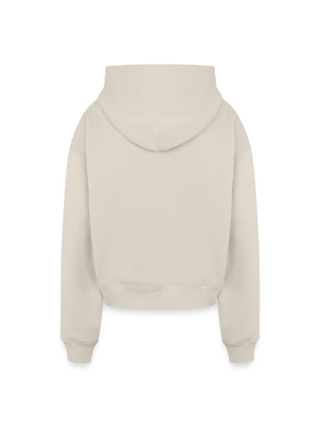 Cropped Oversized Heavyweight Women's Hoodie - beige - Back