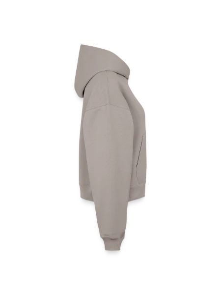 Cropped Oversized Heavyweight Women's Hoodie - taupe - Right