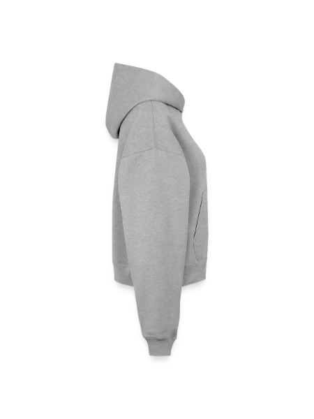 Cropped Oversized Heavyweight Women's Hoodie - heather grey - Right