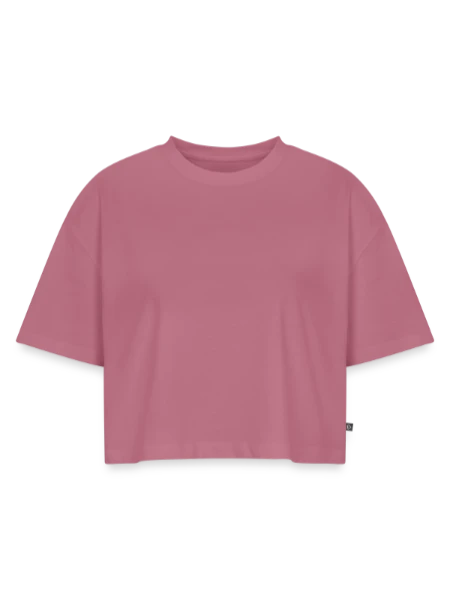 Frauen Premium Oversized Bio Cropped T-Shirt - Mauve - Vorne