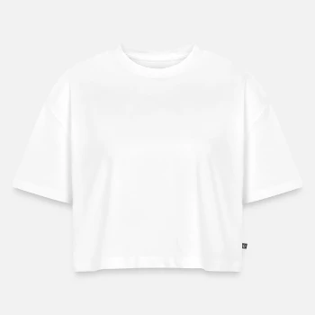 Dame Premium oversized økologisk cropped T-shirt